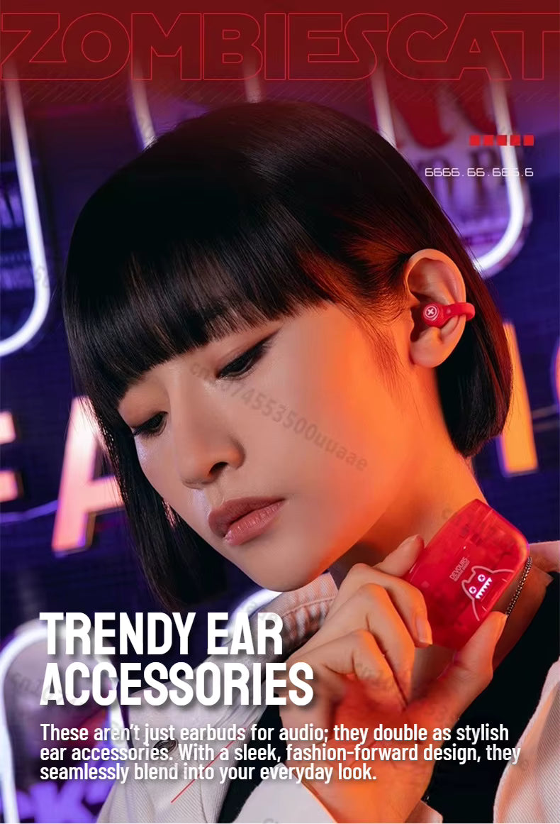 Zombiescat S4 Auriculares Bluetooth Clip de Oreja OWS Inalámbricos