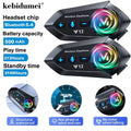 Auriculares Y12 con micrófono Dual para casco de motocicleta, Kit de teléfono inalámbrico con llamadas manos libres, reproductor de música MP3 resistente al agua, altavoz, Radio FM